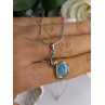 Italy 925 Sterling Silver Opal Necklace Length 16 in