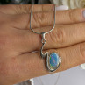 Italy 925 Sterling Silver Opal Necklace Length 16 in