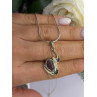 Italy 925 Sterling Silver Opal Necklace Length 16 in