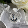 925 Sterling Silver Anchor Cz Necklace Length 19 in