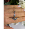 925 Sterling Silver Anchor Cz Necklace Length 19 in
