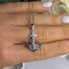 925 Sterling Silver Anchor Cz Necklace Length 19 in