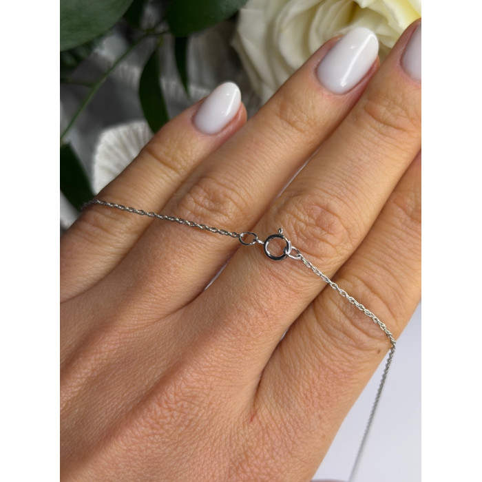 925 Sterling Silver Anchor Cz Necklace Length 19 in