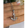 925 Sterling Silver Anchor Cz Necklace Length 19 in