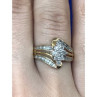 925 Sterling Silver Gold Plated CZ Ring Size 7