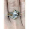 925 Sterling Silver Gold Plated CZ Ring Size 7