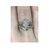 925 Sterling Silver Gold Plated CZ Ring Size 7