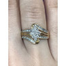 925 Sterling Silver Gold Plated CZ Ring Size 7