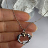 925 Sterling Silver Gold Plated Heart & Dolphins Necklace Length 18 in