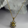 Stauer 925 Sterling Silver Gold Plated Yellow & White Cz Flower Necklace