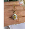 Stauer 925 Sterling Silver Gold Plated Yellow & White Cz Flower Necklace