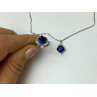 925 Sterling Silver  London Blue Topaz Ring & Chain with Pendant Set