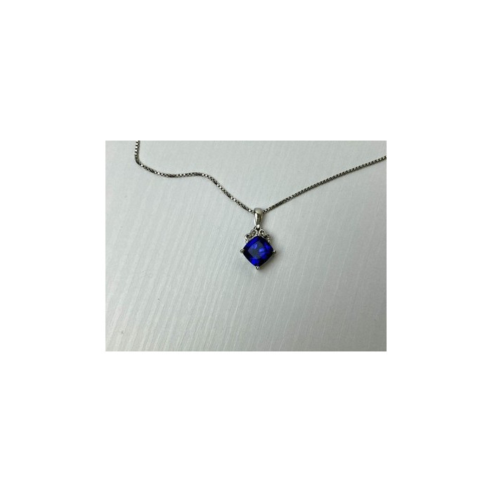 925 Sterling Silver  London Blue Topaz Ring & Chain with Pendant Set