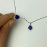 925 Sterling Silver London Blue Topaz Ring & Chain With Pendant Set
