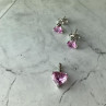 925 Sterling Silver Morganite and CZ 