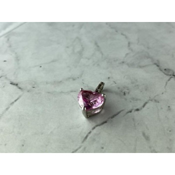 925 Sterling Silver Morganite and CZ 