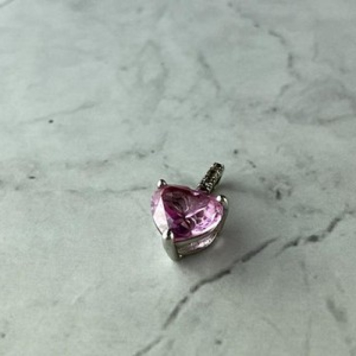 925 Sterling Silver Morganite and CZ 