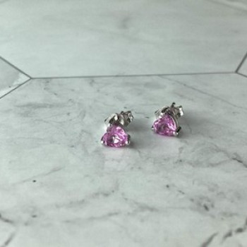 925 Sterling Silver Morganite and CZ 