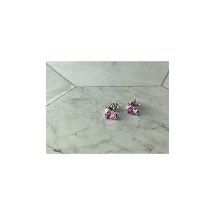 925 Sterling Silver Morganite and CZ 