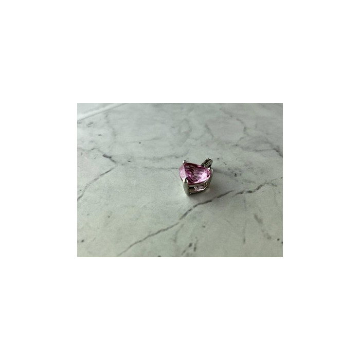 925 Sterling Silver Morganite and CZ 