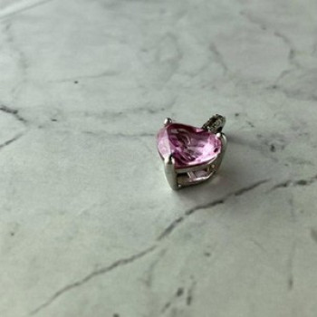 925 Sterling Silver Morganite and CZ 