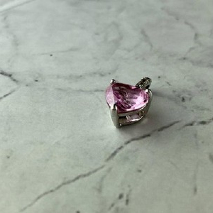 925 Sterling Silver Morganite and CZ 