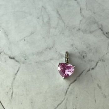 925 Sterling Silver Morganite and CZ 