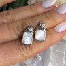 Vintage 925 Sterling Silver Abalone Earrings
