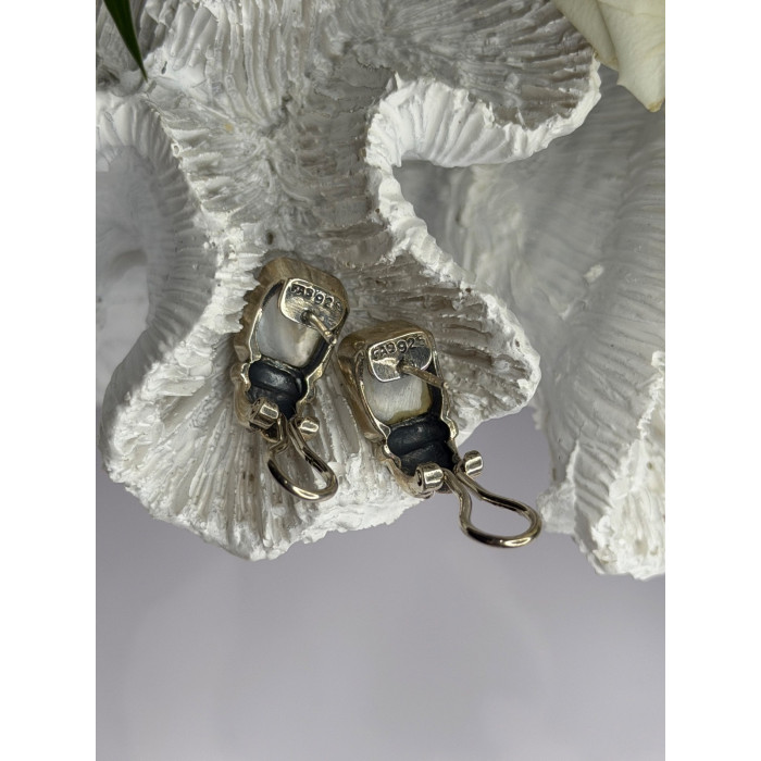 Vintage 925 Sterling Silver Abalone Earrings