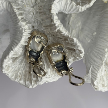 Vintage 925 Sterling Silver Abalone Earrings