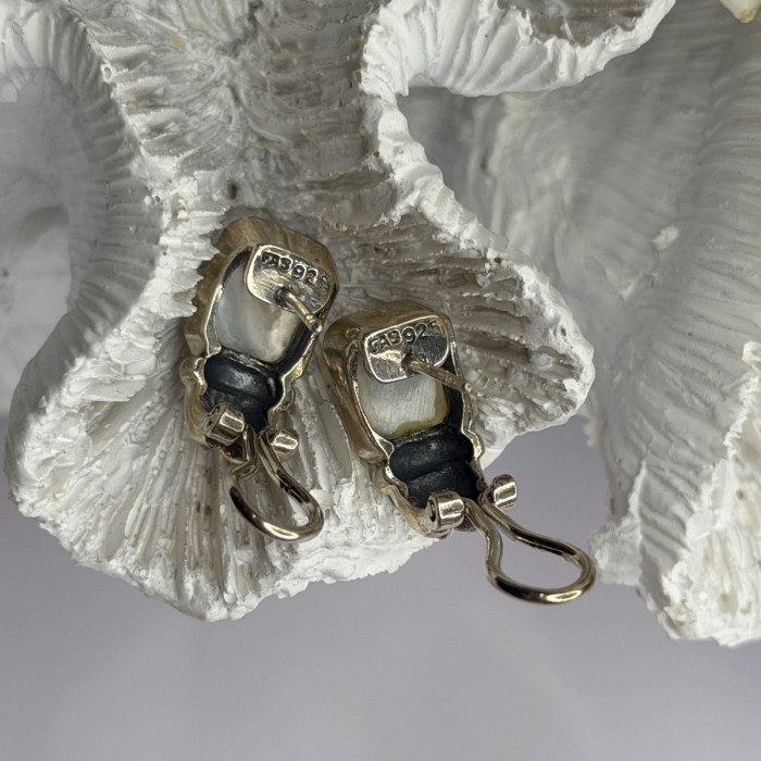 Vintage 925 Sterling Silver Abalone Earrings