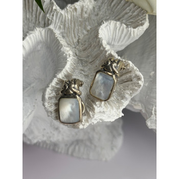 Vintage 925 Sterling Silver Abalone Earrings
