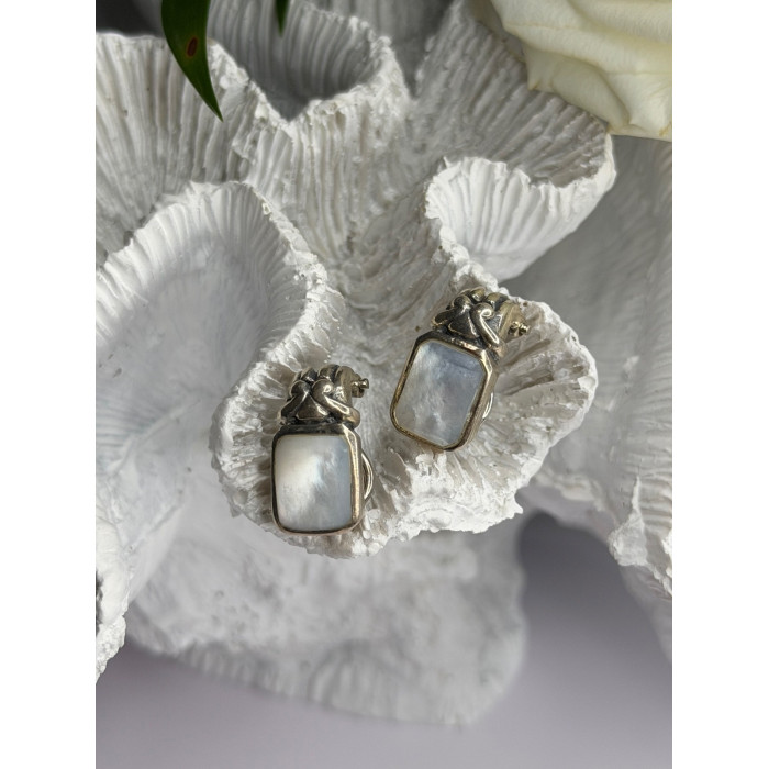 Vintage 925 Sterling Silver Abalone Earrings