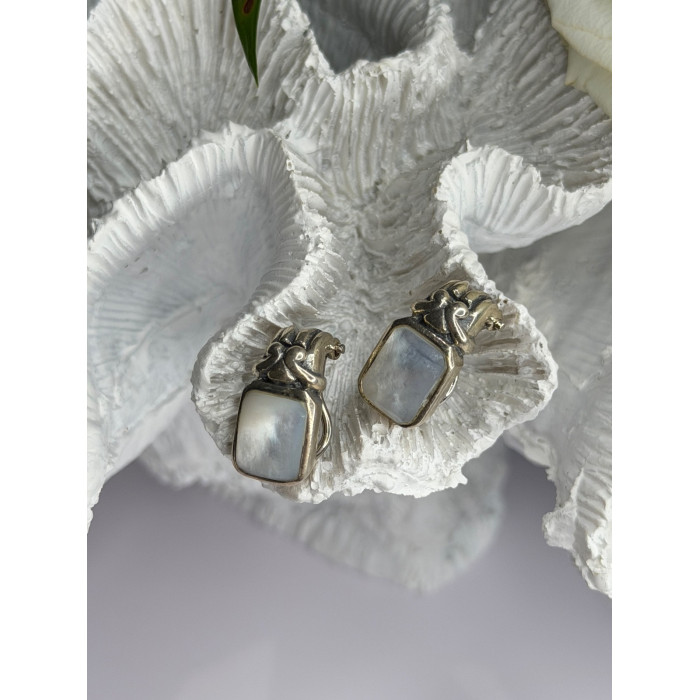Vintage 925 Sterling Silver Abalone Earrings