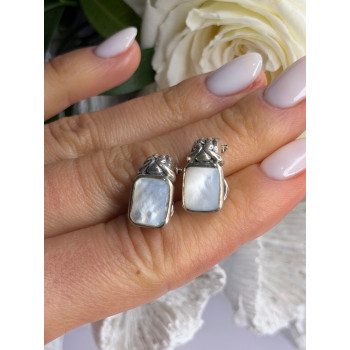 Vintage 925 Sterling Silver Abalone Earrings