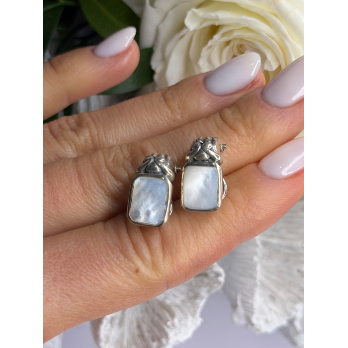 Vintage 925 Sterling Silver Abalone Earrings