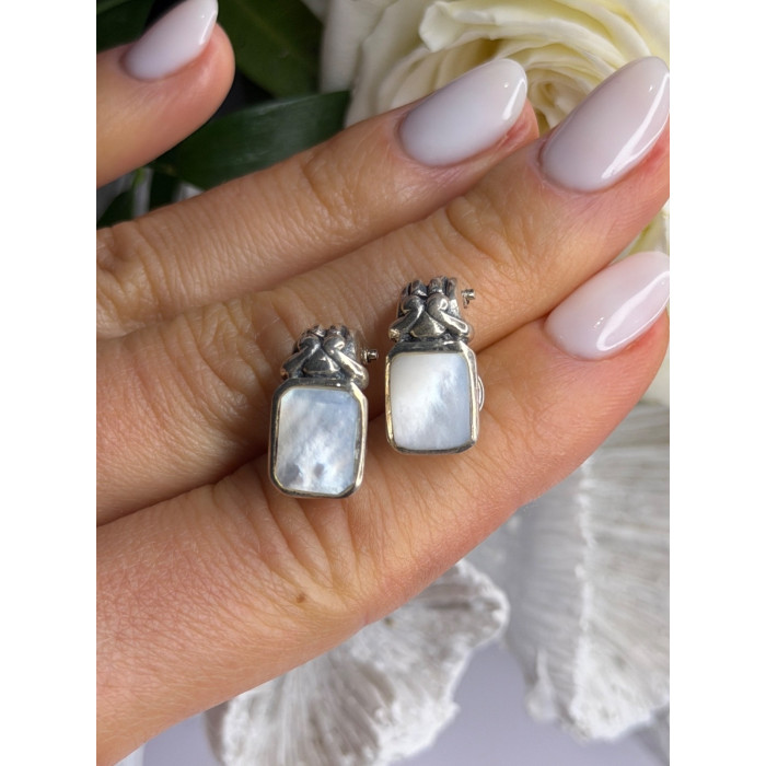 Vintage 925 Sterling Silver Abalone Earrings