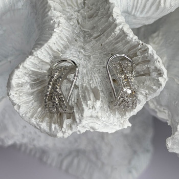 Beautiful 925 Sterling Silver White Topaz Earrings