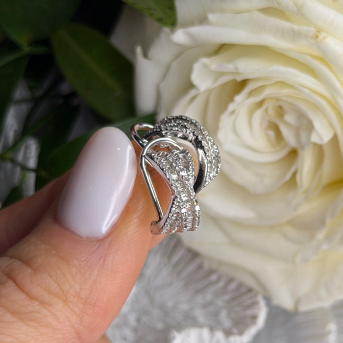 Beautiful 925 Sterling Silver White Topaz Earrings