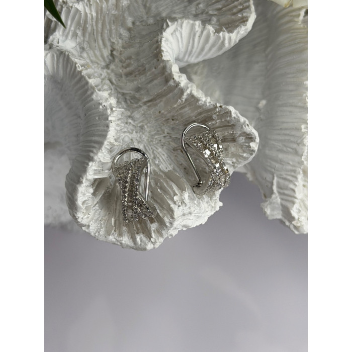 Beautiful 925 Sterling Silver White Topaz Earrings