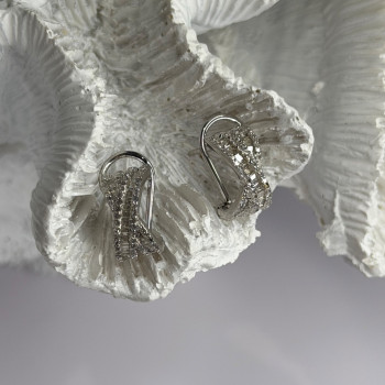 Beautiful 925 Sterling Silver White Topaz Earrings