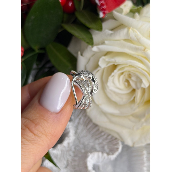 Beautiful 925 Sterling Silver White Topaz Earrings