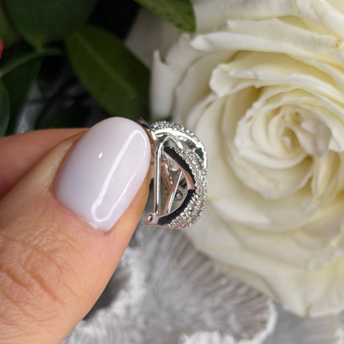 Beautiful 925 Sterling Silver White Topaz Earrings