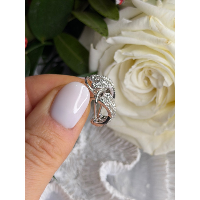 Beautiful 925 Sterling Silver White Topaz Earrings