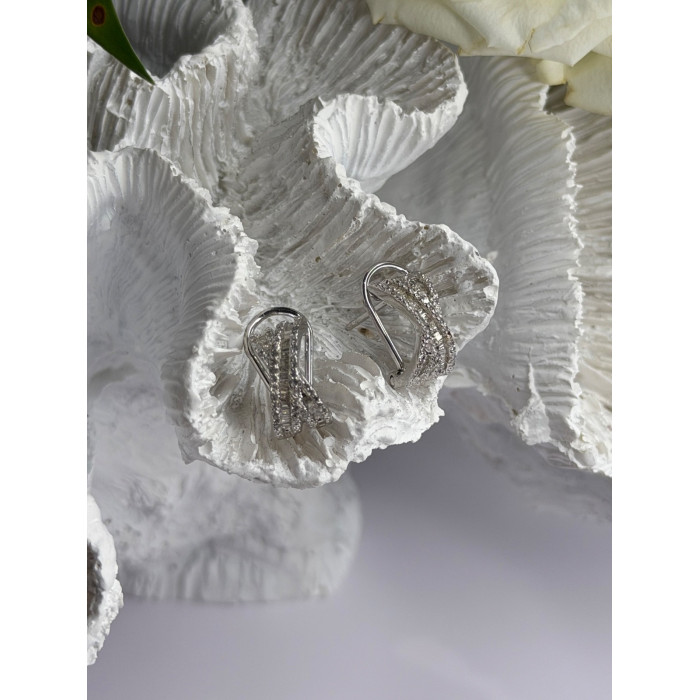 Beautiful 925 Sterling Silver White Topaz Earrings