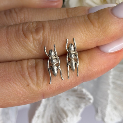 Cute Ant Bug 925 Sterling Silver Earrings