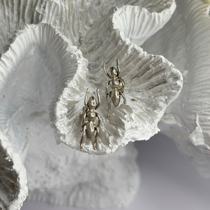 Cute Ant Bug 925 Sterling Silver Earrings