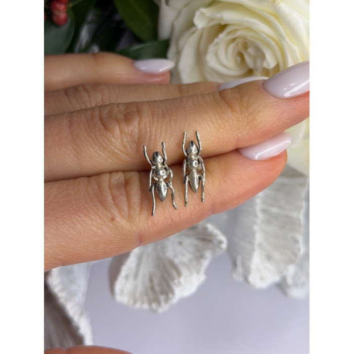 Cute Ant Bug 925 Sterling Silver Earrings