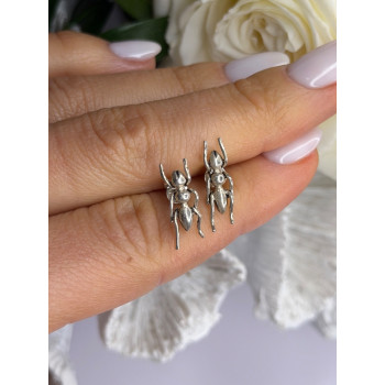 Cute Ant Bug 925 Sterling Silver Earrings