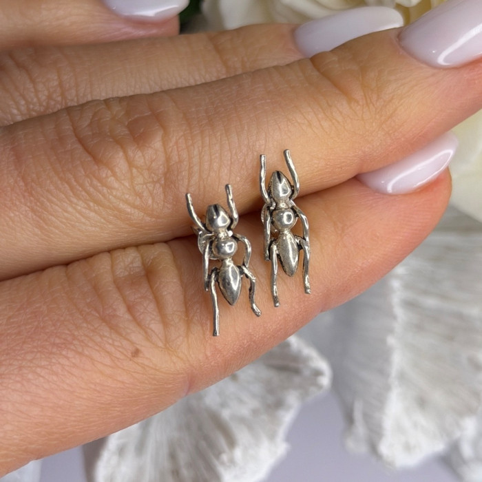 Cute Ant Bug 925 Sterling Silver Earrings